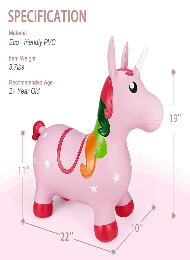 TECH LOGO ELECTRONICS Unicorn Bouncy Horse, Inflatable Animals Hopper for Toddlers, Ride on Rubber Jumping Toys for Baby Girl or Boy 1st Birthday Gift 2 3 4 Year Old (Multi) - Image 4